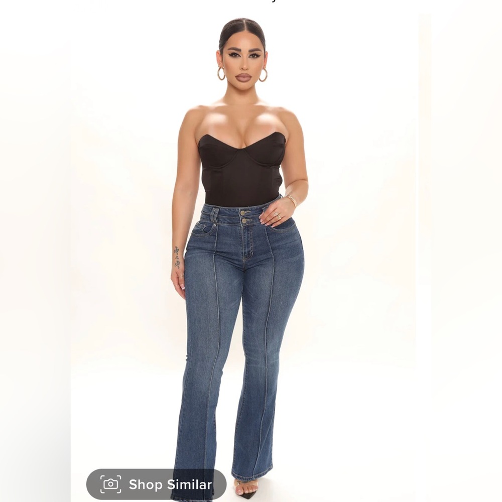 Fashion Nova pintuck flared Jeans